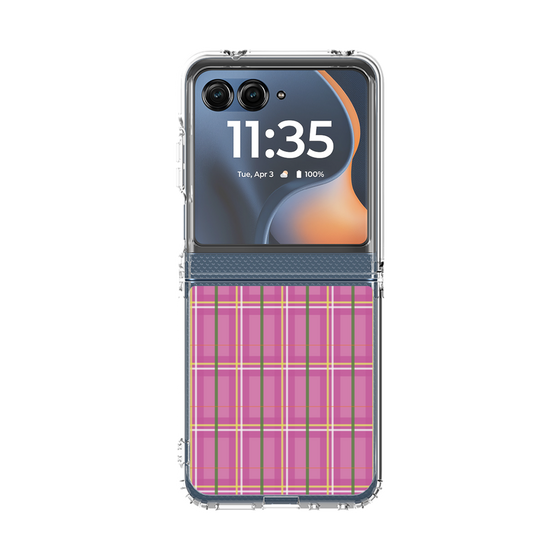 クリアケース［ Tartan Check - Pink ］