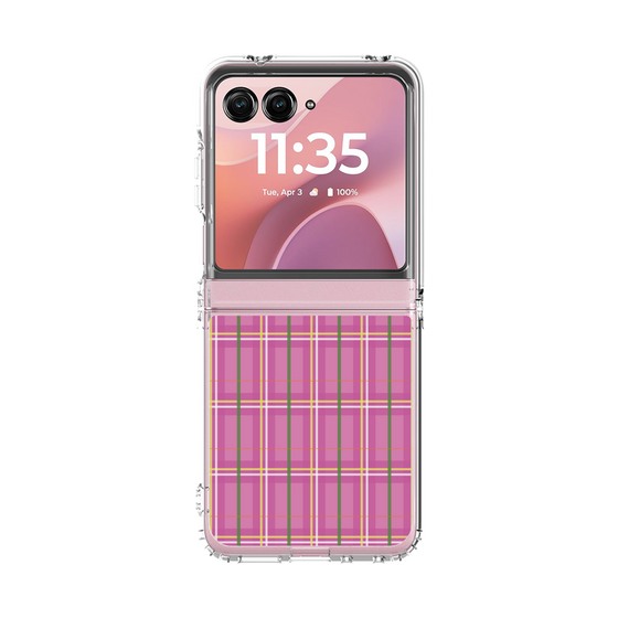 クリアケース［ Tartan Check - Pink ］