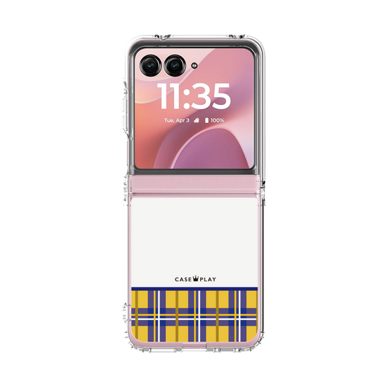 クリアケース［ CASEPLAY Tartan Check - Yellow ］