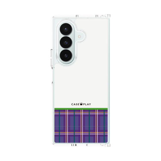 クリアケース［ CASEPLAY Tartan Check - Purple ］