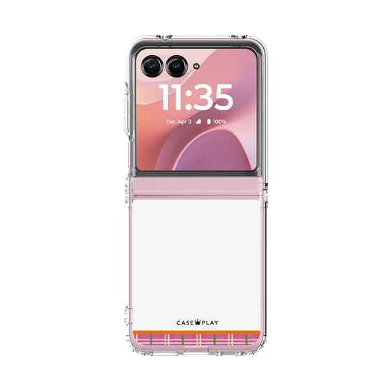 クリアケース［ CASEPLAY Tartan Check - Pink ］