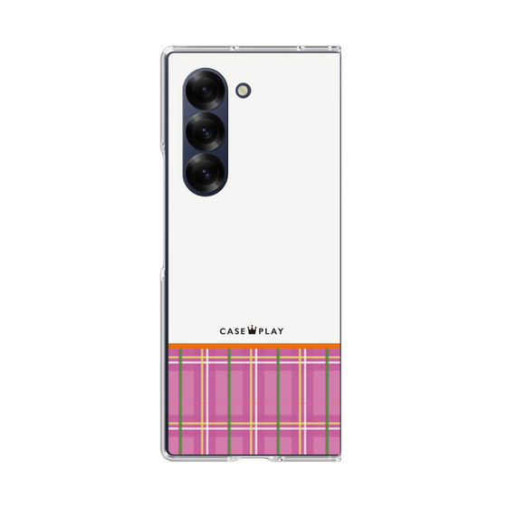 クリアケース［ CASEPLAY Tartan Check - Pink ］