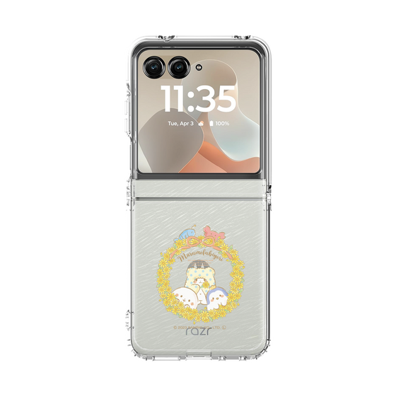 クリアケース［ まるもふびより - フラワーリース ］