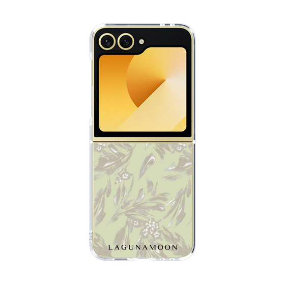 クリアケース［ LAGUNAMOON - ボタニカルジャガード - White×Beige ］