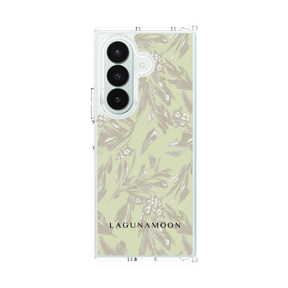 クリアケース［ LAGUNAMOON - ボタニカルジャガード - White×Beige ］