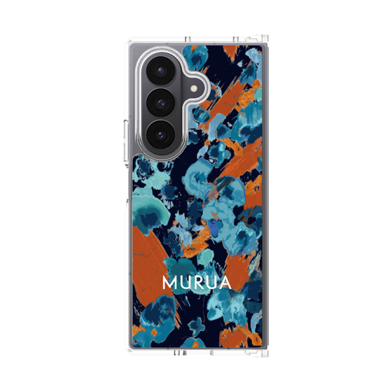 クリアケース［ MURUA - アートプリント - Navy × Orange ］