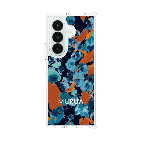 クリアケース［ MURUA - アートプリント - Navy × Orange ］