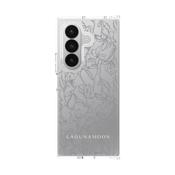 クリアケース［ LAGUNAMOON - フワラーパターン - Clear×Grey ］