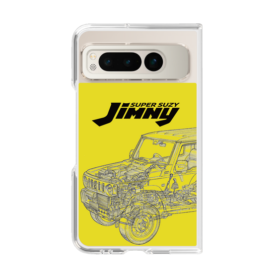 クリアケース［ Jimny SUPER SUZY - Jimny Line drawing - Yellow ］