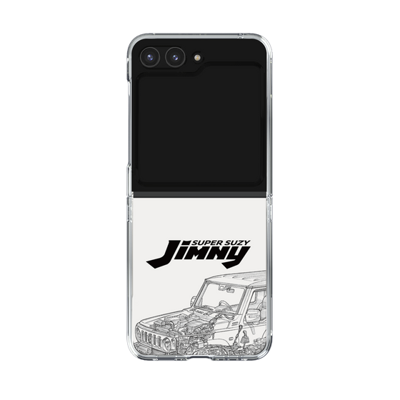 クリアケース［ Jimny SUPER SUZY - Jimny Line drawing - White ］