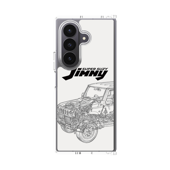 クリアケース［ Jimny SUPER SUZY - Jimny Line drawing - White ］