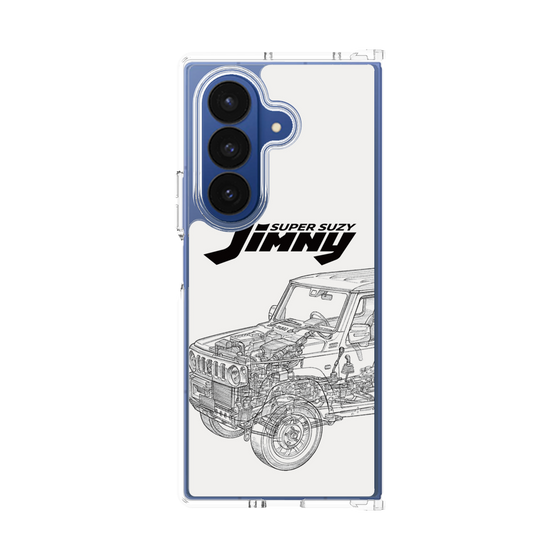 クリアケース［ Jimny SUPER SUZY - Jimny Line drawing - White ］