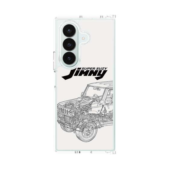 クリアケース［ Jimny SUPER SUZY - Jimny Line drawing - White ］