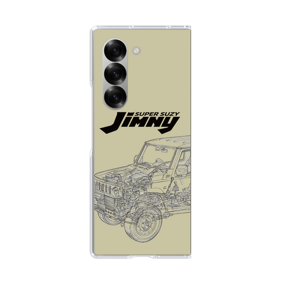 クリアケース［ Jimny SUPER SUZY - Jimny Line drawing - Beige ］