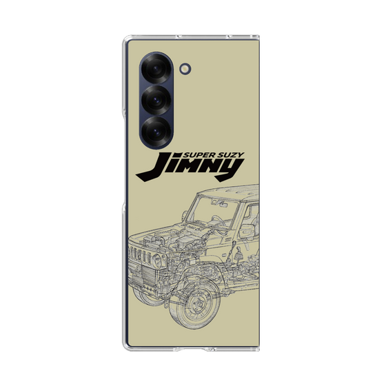 クリアケース［ Jimny SUPER SUZY - Jimny Line drawing - Beige ］