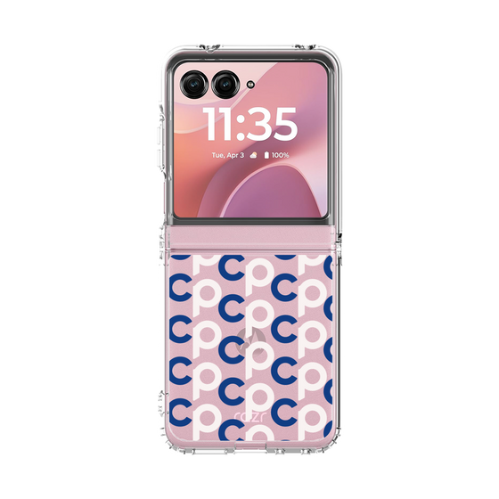 クリアケース［ オリジナル - CASEPLAYイニシャル総柄 - ネイビー ］