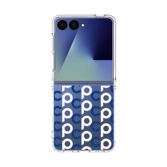 クリアケース［ オリジナル - CASEPLAYイニシャル総柄 - ネイビー ］