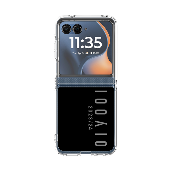 クリアケース［ 100人10 - Logo vertical - Gray ］