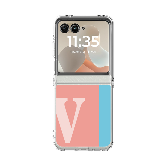 クリアケース［ オリジナル - initial color line - V pink ］