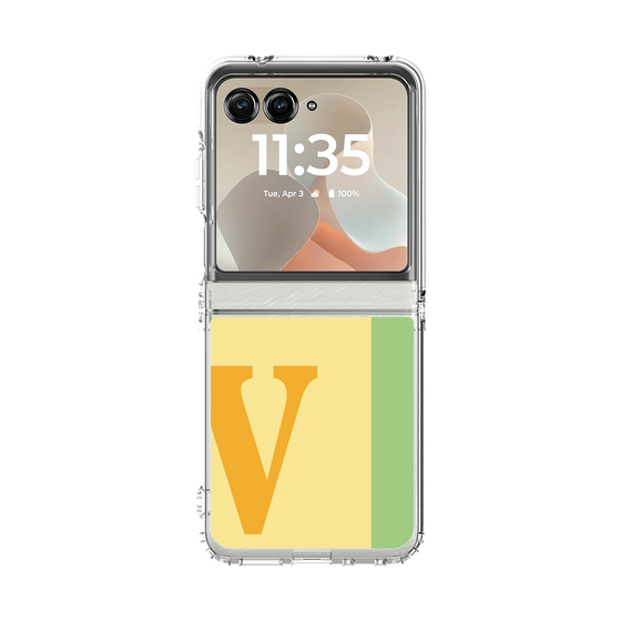 クリアケース［ オリジナル - initial color line - V yellow ］
