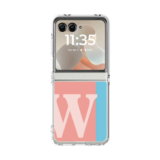 クリアケース［ オリジナル - initial color line - W pink ］