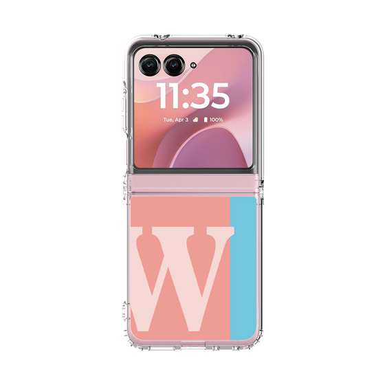 クリアケース［ オリジナル - initial color line - W pink ］