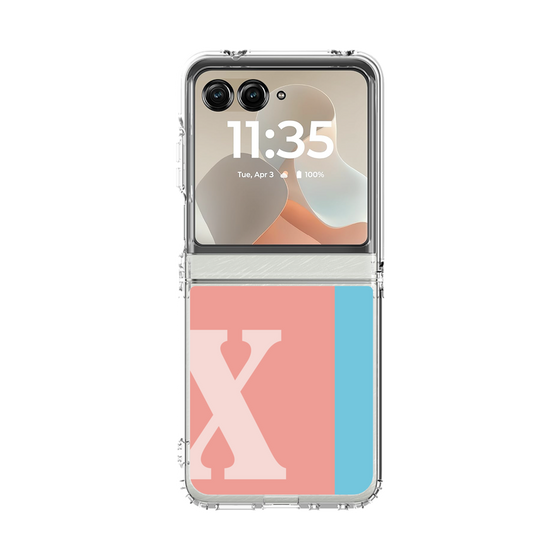クリアケース［ オリジナル - initial color line - X pink ］