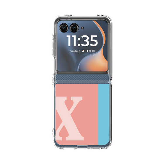 クリアケース［ オリジナル - initial color line - X pink ］