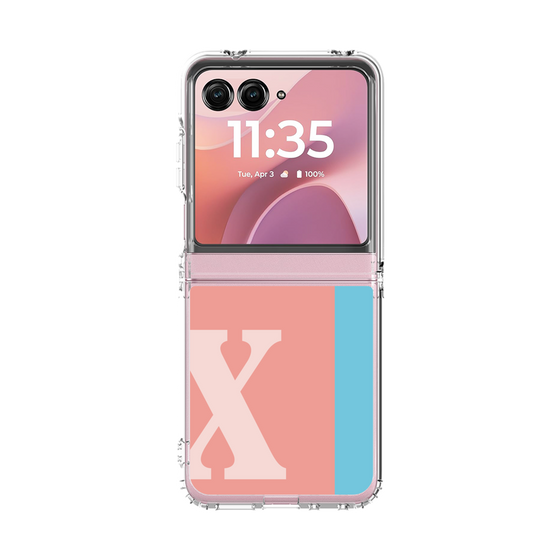 クリアケース［ オリジナル - initial color line - X pink ］