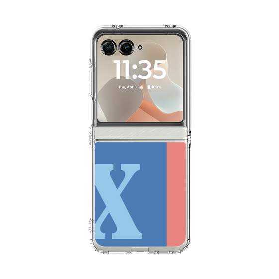 クリアケース［ オリジナル - initial color line - X blue ］