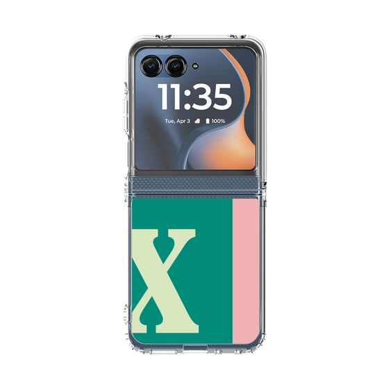 クリアケース［ オリジナル - initial color line - X green ］