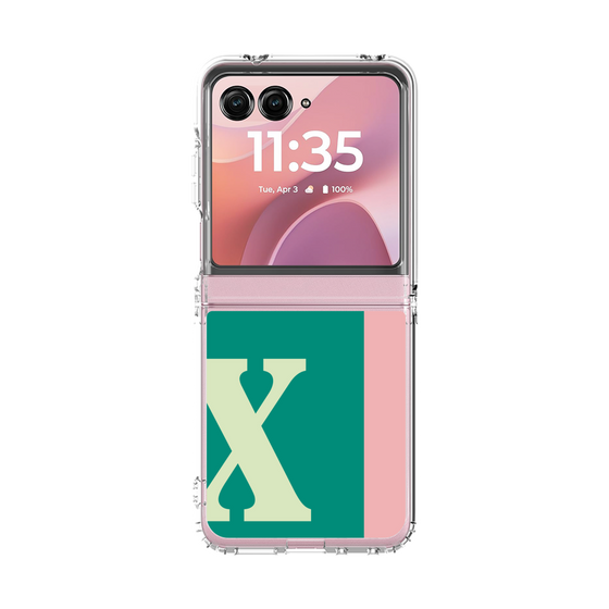 クリアケース［ オリジナル - initial color line - X green ］