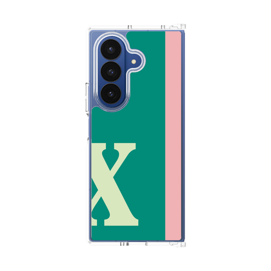 クリアケース［ オリジナル - initial color line - X green ］