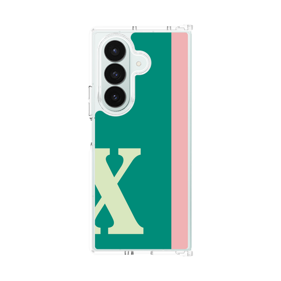 クリアケース［ オリジナル - initial color line - X green ］