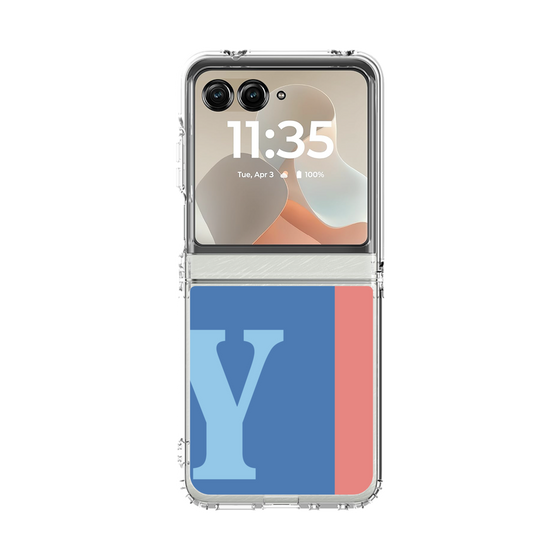 クリアケース［ オリジナル - initial color line - Y blue ］