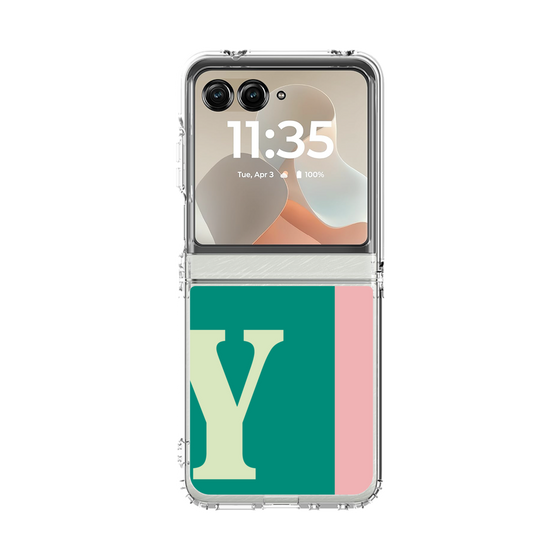 クリアケース［ オリジナル - initial color line - Y green ］
