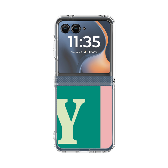 クリアケース［ オリジナル - initial color line - Y green ］
