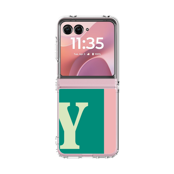 クリアケース［ オリジナル - initial color line - Y green ］