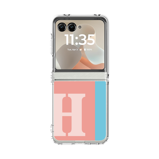 クリアケース［ オリジナル - initial color line - H pink ］