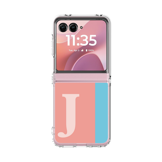 クリアケース［ オリジナル - initial color line - J pink ］