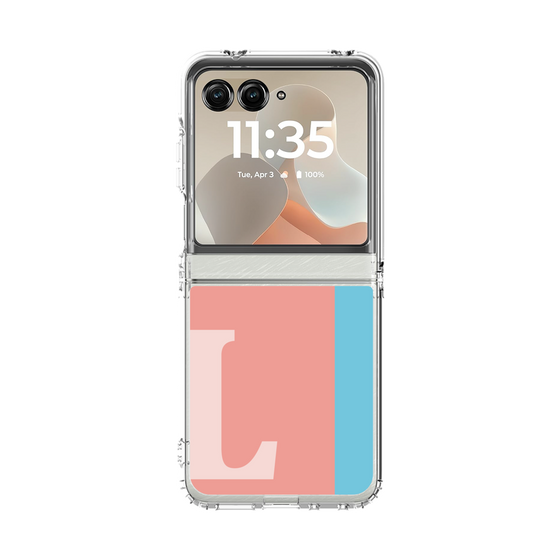 クリアケース［ オリジナル - initial color line - L pink ］