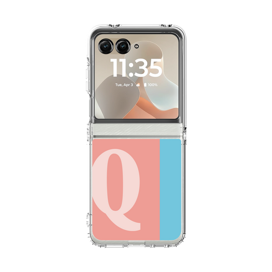クリアケース［ オリジナル - initial color line - Q pink ］