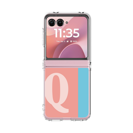 クリアケース［ オリジナル - initial color line - Q pink ］