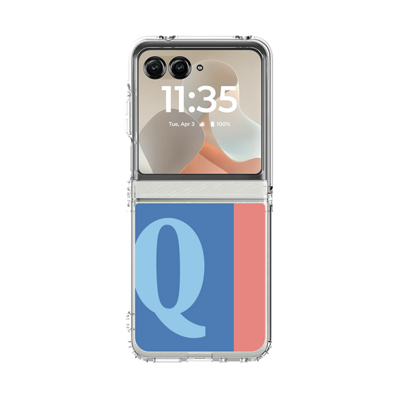 クリアケース［ オリジナル - initial color line - Q blue ］