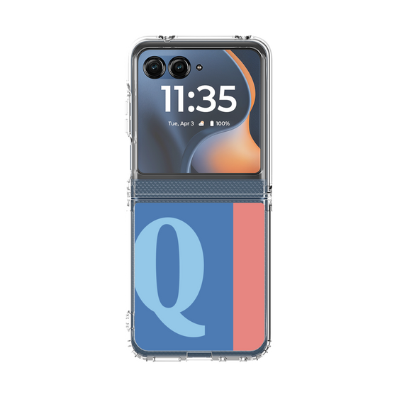 クリアケース［ オリジナル - initial color line - Q blue ］