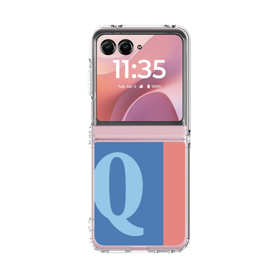 クリアケース［ オリジナル - initial color line - Q blue ］