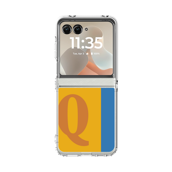 クリアケース［ オリジナル - initial color line - Q orange ］