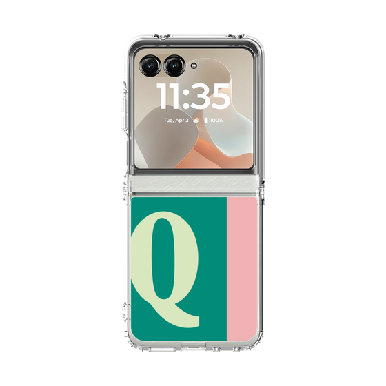 クリアケース［ オリジナル - initial color line - Q green ］