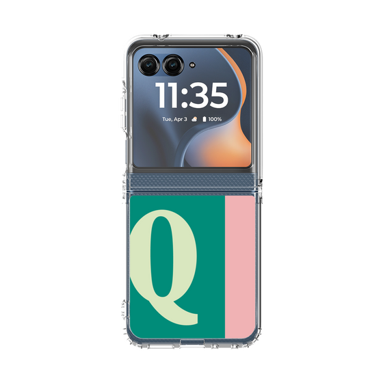 クリアケース［ オリジナル - initial color line - Q green ］