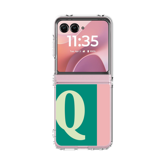 クリアケース［ オリジナル - initial color line - Q green ］